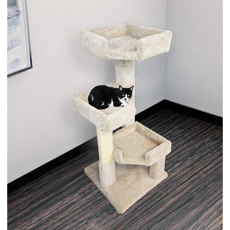 New Cat Condos 46" New Cat Condos Solid Wood Triple Kitty Pad Perch